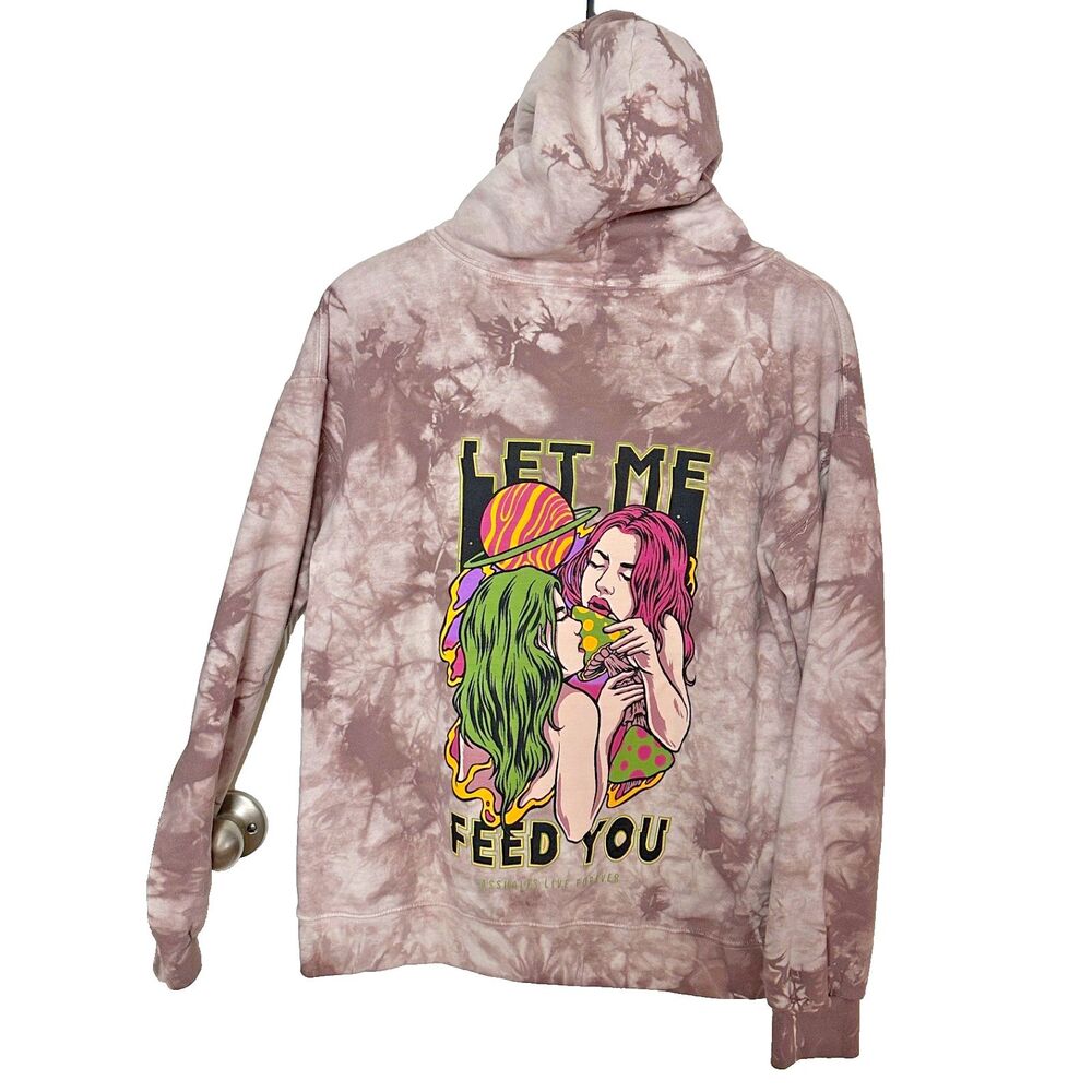a**holes live forever hoodie "let me feed you" tie dye pullover medium unisex - Picture 2 of 6